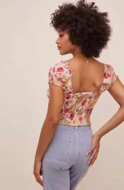 Gigi Smocked Tropical Print Top -ASTR the Label Store ACT15879R004 ROSEOLIVETROPICAL 7 scaled