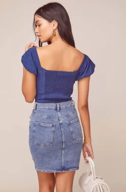 Aegean Puff Sleeve Bodysuit 14 Aegean Puff Sleeve Bodysuit -ASTR the Label Store ACT15967 NAVY 4 scaled