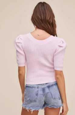 Villa Puff Sleeve Sweater -ASTR the Label Store ACT15982 LILAC 7 scaled