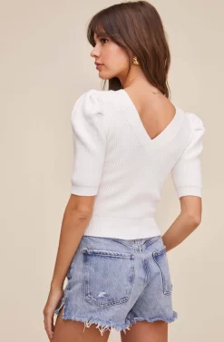 Villa Puff Sleeve Sweater -ASTR the Label Store ACT15982 OFF WHITE 7 scaled