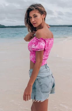 Bayou Floral Crop Top -ASTR the Label Store ACT15998B AZALEAPINKFLORAL 2