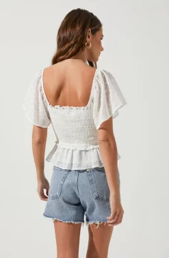 January Smocked Top -ASTR the Label Store ACT16012E OFFWHITE 4 scaled
