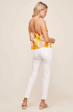 Vivienne Floral Top -ASTR the Label Store ACT16032 YELLOW ORANGE TROPICAL FLORAL 2 scaled