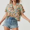 Tourist Tropical Print Short Sleeve Top
