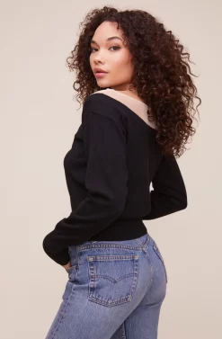 Briana Colorblock Sweater 13 Briana Colorblock Sweater -ASTR the Label Store ACT16129 NUDE BLACK 8 scaled