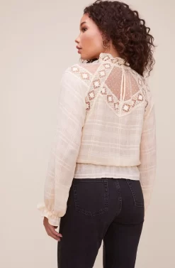 Marisol Lace Mock Neck Top 15 Marisol Lace Mock Neck Top -ASTR the Label Store ACT16161 BUTTERMILK 3 scaled