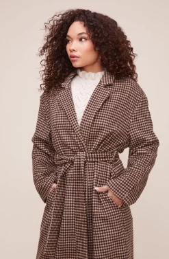 Roxanne Houndstooth Coat -ASTR the Label Store ACT16166 MOCHA MULTI 3 scaled