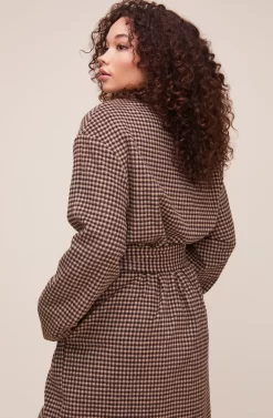 Roxanne Houndstooth Coat -ASTR the Label Store ACT16166 MOCHA MULTI 5 scaled