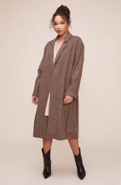 Roxanne Houndstooth Coat -ASTR the Label Store ACT16166 MOCHA MULTI 6 scaled