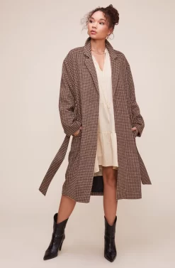 Roxanne Houndstooth Coat -ASTR the Label Store ACT16166 MOCHA MULTI 7 scaled