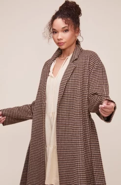 Roxanne Houndstooth Coat -ASTR the Label Store ACT16166 MOCHA MULTI 8 scaled