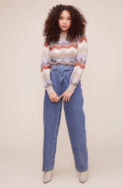 Emma Chevron Sweater -ASTR the Label Store ACT16173 TAUPE BLUE MULTI 1 scaled