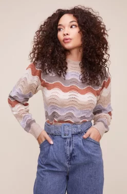 Emma Chevron Sweater -ASTR the Label Store ACT16173 TAUPE BLUE MULTI 2 scaled