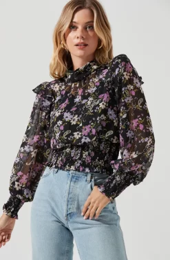 Everly Floral Smocked Waist Top