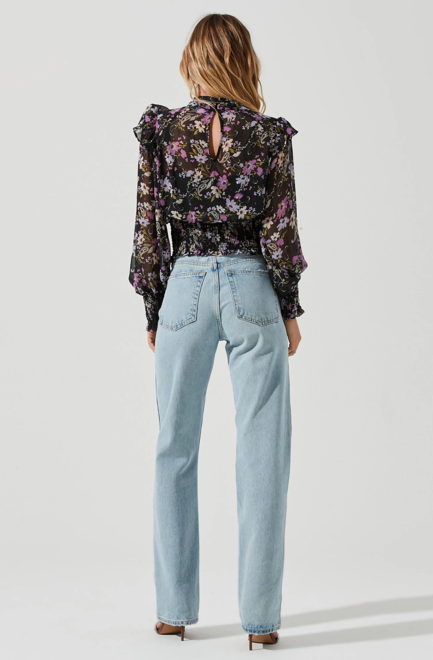 Everly Floral Smocked Waist Top 2 Everly Floral Smocked Waist Top - Image 2