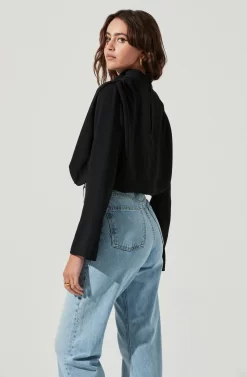 Amelia Mock Neck Top -ASTR the Label Store ACT16268 BLACK 5 scaled