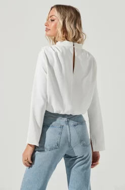 Amelia Mock Neck Top -ASTR the Label Store ACT16268 WHITE 4 scaled