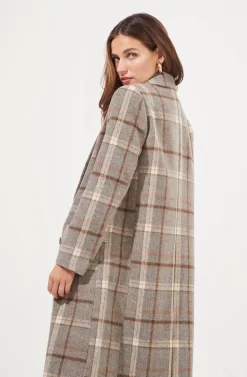 Raquel Plaid Double Breasted Coat -ASTR the Label Store ACT16283B GREY BROWNPLAID 6 scaled