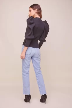 Elina Puff Sleeve Sweater -ASTR the Label Store ACT16298 BLACK 3 scaled