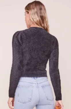 Belle Fuzzy Knit Sweater -ASTR the Label Store ACT16300 BLACK 3 2 scaled
