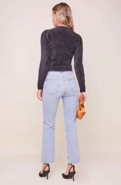 Belle Fuzzy Knit Sweater -ASTR the Label Store ACT16300 BLACK 3 scaled