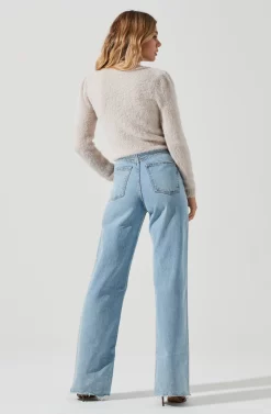 Belle Fuzzy Knit Sweater -ASTR the Label Store ACT16300 CHALK 5 scaled