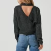 Arabella Metallic Open Back Sweater