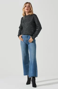 Arabella Metallic Open Back Sweater -ASTR the Label Store ACT16314 BLACK SILVER 3 scaled