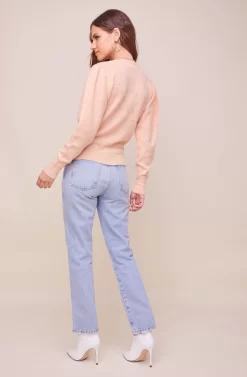 Abigail Puff Sleeve Sweater -ASTR the Label Store ACT16322 PEACHJEWEL 4 scaled