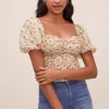 Tenley Floral Ruched Top