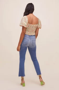 Tenley Floral Ruched Top -ASTR the Label Store ACT16466 GREENREDDITSY 5 scaled