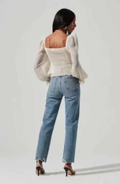 Tonina Puff Sleeve Top -ASTR the Label Store ACT16469B ECRU 4 a0086de5 6b51 4516 80ec 68ca03c15bce scaled