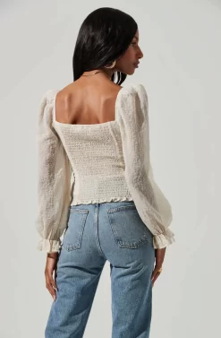 Tonina Puff Sleeve Top -ASTR the Label Store ACT16469B ECRU 5 53413dc4 b45e 4f45 9f29 7d1d2e4da3b9 scaled