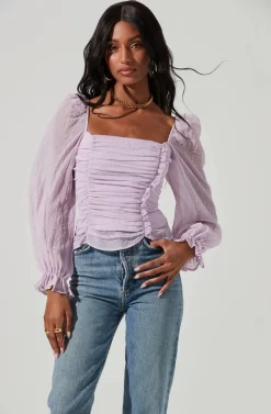 Tonina Puff Sleeve Top -ASTR the Label Store ACT16469B LIGHTLILAC 2 5b0b8115 c639 4189 859a 0f368b498365 scaled