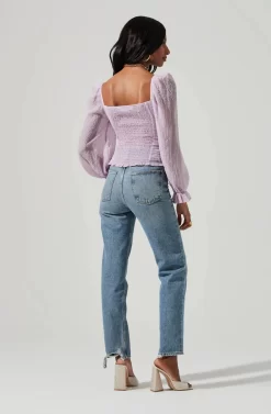 Tonina Puff Sleeve Top -ASTR the Label Store ACT16469B LIGHTLILAC 4 6495c6e7 1dc2 43d9 bdf9 abbe90b602e0 scaled