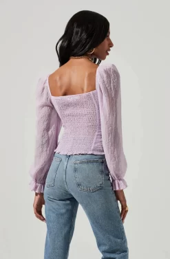 Tonina Puff Sleeve Top -ASTR the Label Store ACT16469B LIGHTLILAC 5 177003c2 766a 4453 af49 131cade00464 scaled