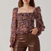 Tonina Floral Square Neck Puff Sleeve Top