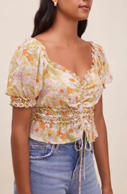 Jayla Floral Puff Sleeve Top -ASTR the Label Store ACT16472 OFFWHITEORANGEFLORAL 4 scaled