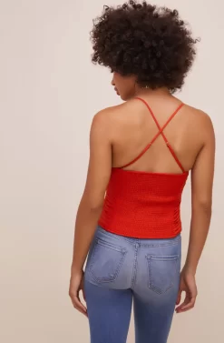 Helma Pleated Top -ASTR the Label Store ACT16545 HOTORANGE 6 scaled