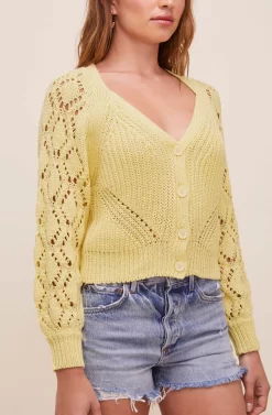 Angelica Pointelle Cardigan -ASTR the Label Store ACT16550 LEMONADE 5 scaled