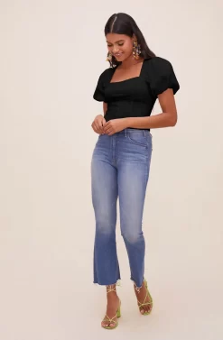 Tanya Square Neck Top -ASTR the Label Store ACT16613 BLACK 1 scaled