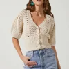 Peyton Scallop Edge Pointelle Cardigan
