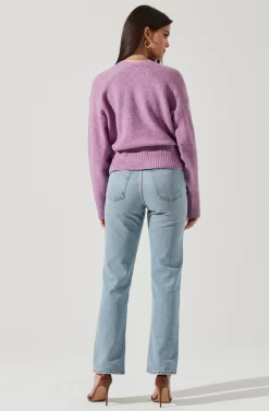 Belmont Button Down Cardigan -ASTR the Label Store ACT16728 PURPLEMULTI 3 NEW scaled