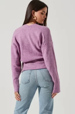 Belmont Button Down Cardigan -ASTR the Label Store ACT16728 PURPLEMULTI 4 NEW scaled