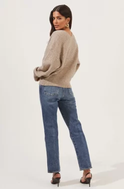 Belmont Button Down Cardigan -ASTR the Label Store ACT16728 TAUPEGREYMARL 4 scaled