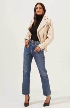 Rubia Faux Leather Moto Jacket -ASTR the Label Store ACT16740 CREAM 1 scaled