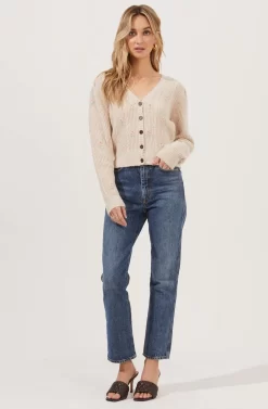 Tea Party Embroidered Flower Cardigan -ASTR the Label Store ACT16748 BLUSHFLOWER 1 scaled