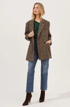 Autumn Plaid Oversized Blazer -ASTR the Label Store ACT16809 BROWN GREENPLAID 1 scaled