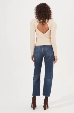 Catalina Volume Shoulder Cutout Sweater -ASTR the Label Store ACT16838 CREAM 4 scaled