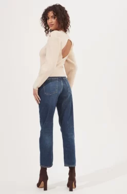 Catalina Volume Shoulder Cutout Sweater -ASTR the Label Store ACT16838 CREAM 5 scaled